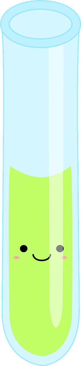 Test Tube Full of Yellow Liquid, Smiling Face