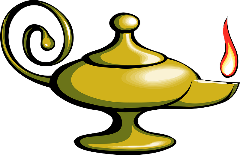 Aladdin Lamp with flame
