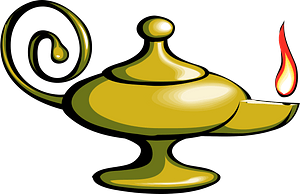 Aladdin Lamp with flame