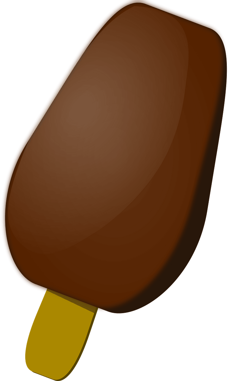 Chocolate covered ice cream on a stick