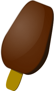 Chocolate covered ice cream on a stick