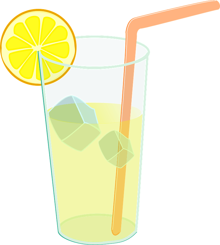 Glass of Lemonade with a Straw