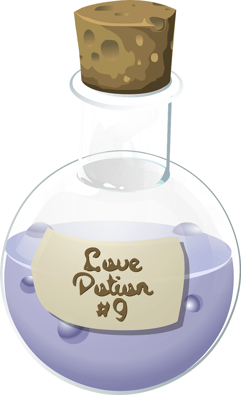 Love Potion in a Corked Spherical Flask