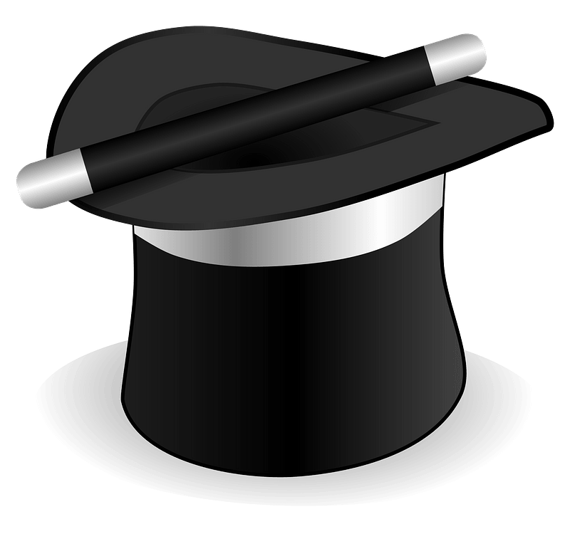 Black Top Hat and Magic Wand