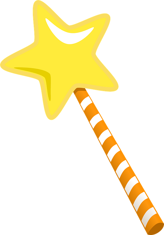 Magic Wand Star with Striped Handle