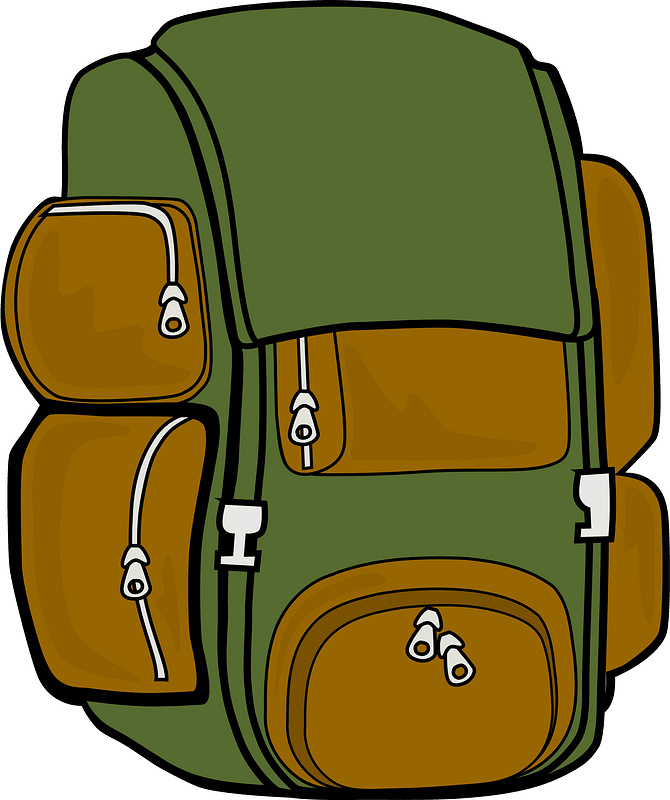 Green and Brown Backpack