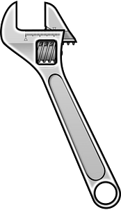 Black and White Adjustable Wrench