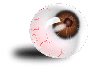 Bloodshot Eyeball with Brown Iris