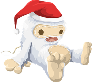 Yeti with Santa Hat