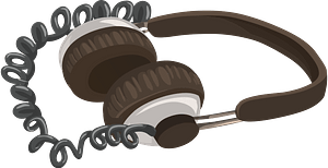 Over the Head Headphones with curly cord