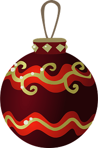 Red and gold Christmas tree ornament