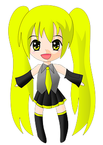 Fan Art of Virtual Singers - Long Haired Blond Girl