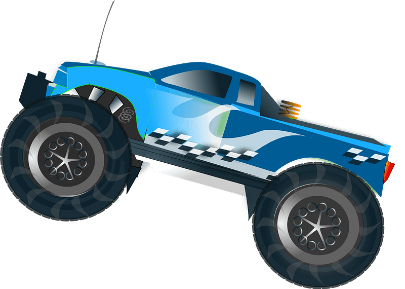 Blue Monster Truck Stunt