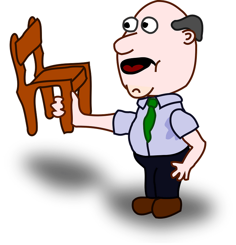 Man holding a chair