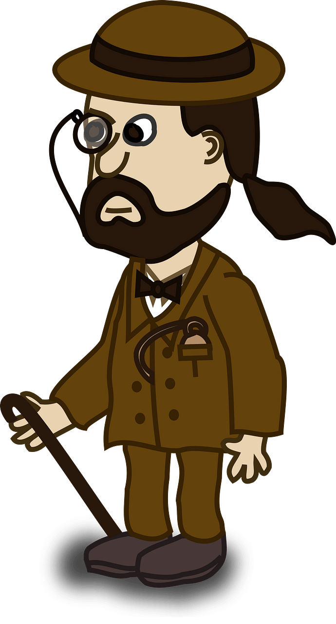 Gentleman with a Monocle and Cane