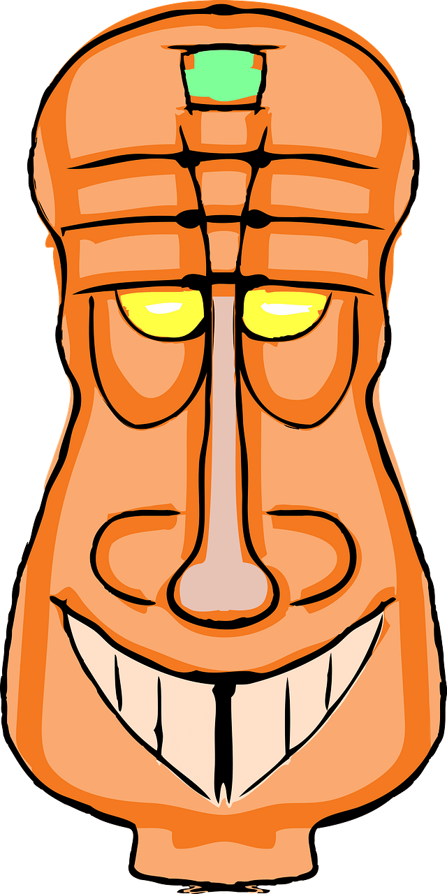 Orange Tiki Carving