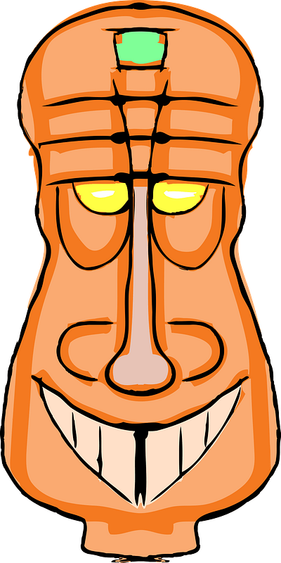 Orange Tiki Carving