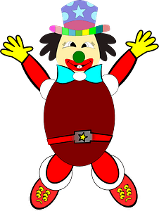 Clown with Arms Raised