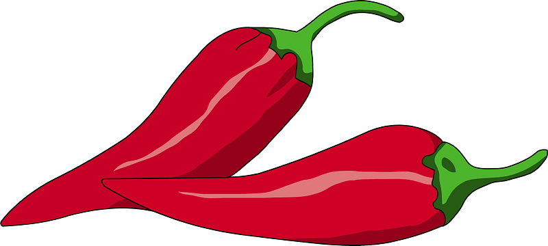 Two red chili peppers