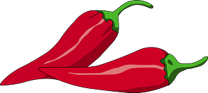 Two red chili peppers