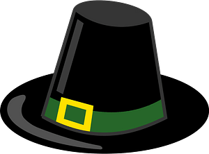 Pilgrim Hat with Green Band and Gold Buckle