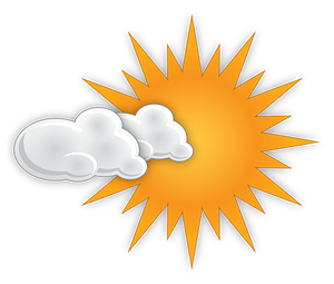 Slightly cloudy