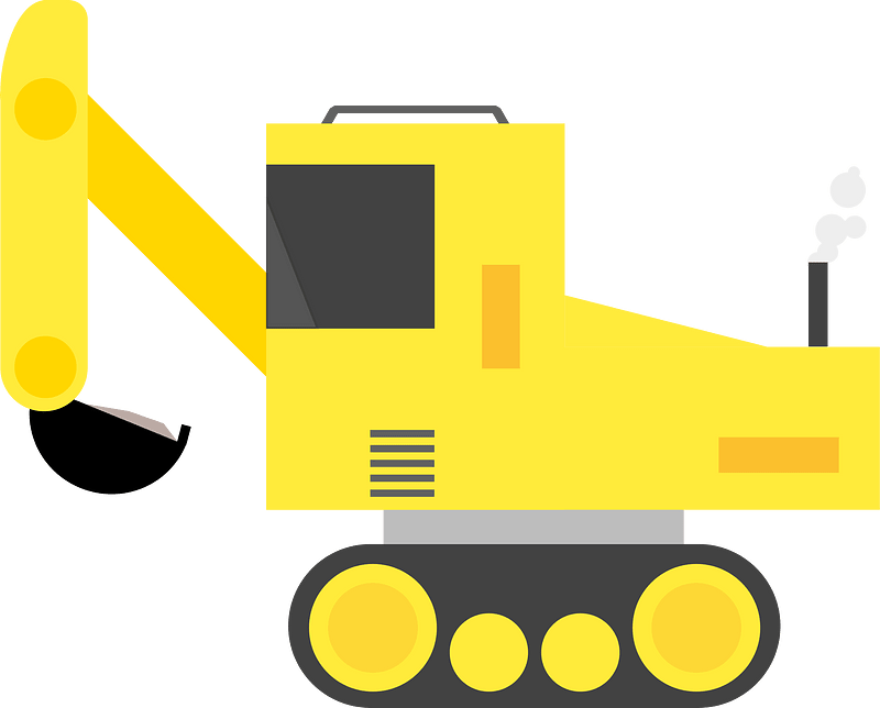 Yellow excavator