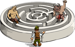 Maze with Minotaur and Cyclops