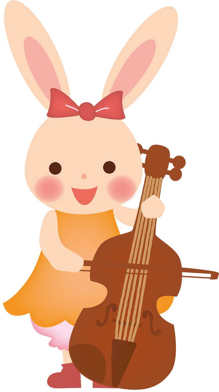 Cute rabbit with cello