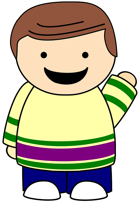 Brown Haired Boy Pointing