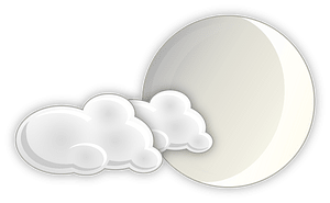Slightly cloudy