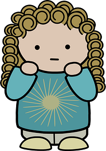 Curly haired girl worried