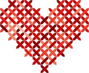 Cross stitched