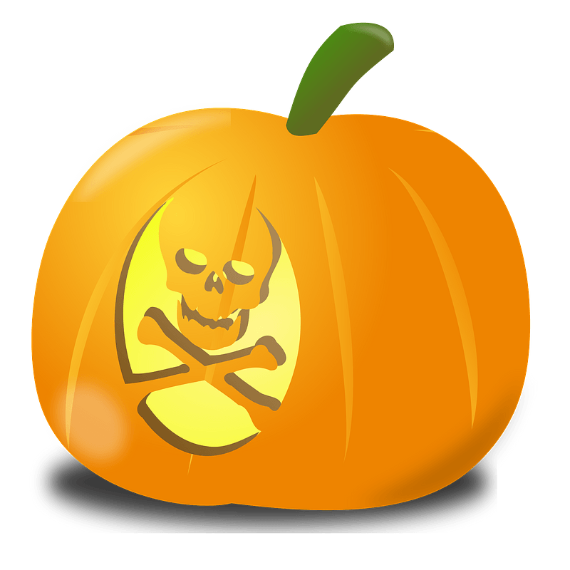 Pumpkin with Skull Carving