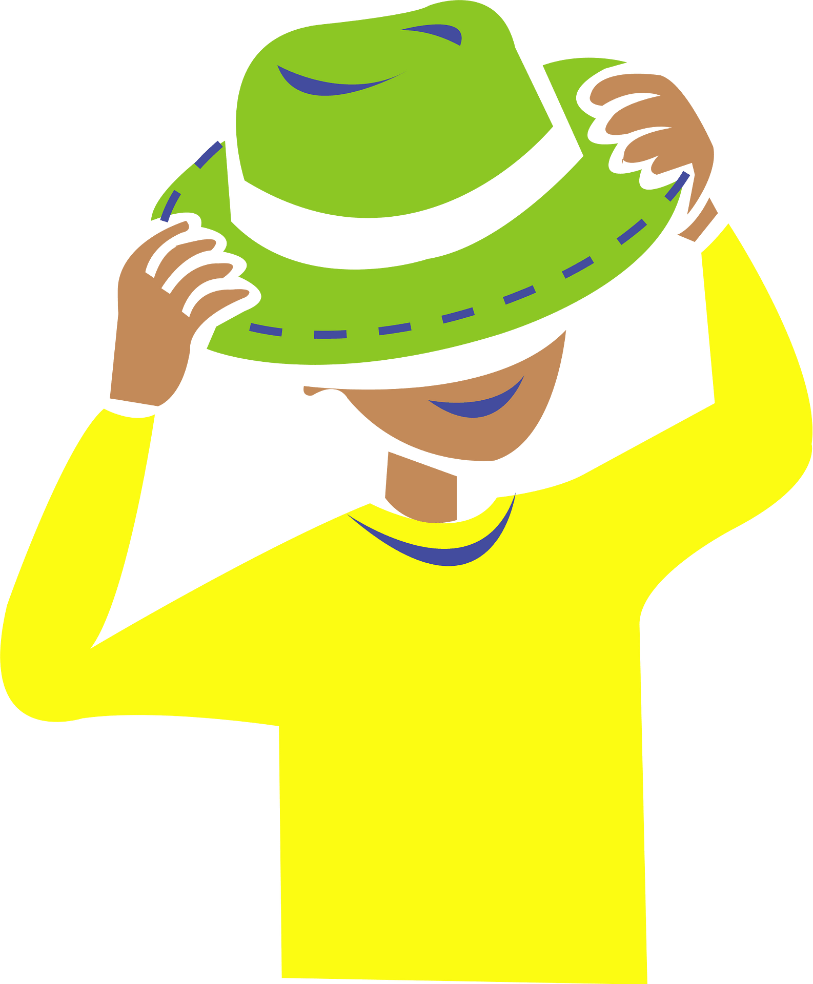 Putting hat on Free vector clipart images on creazilla