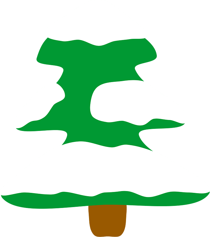 Christmas tree under snow