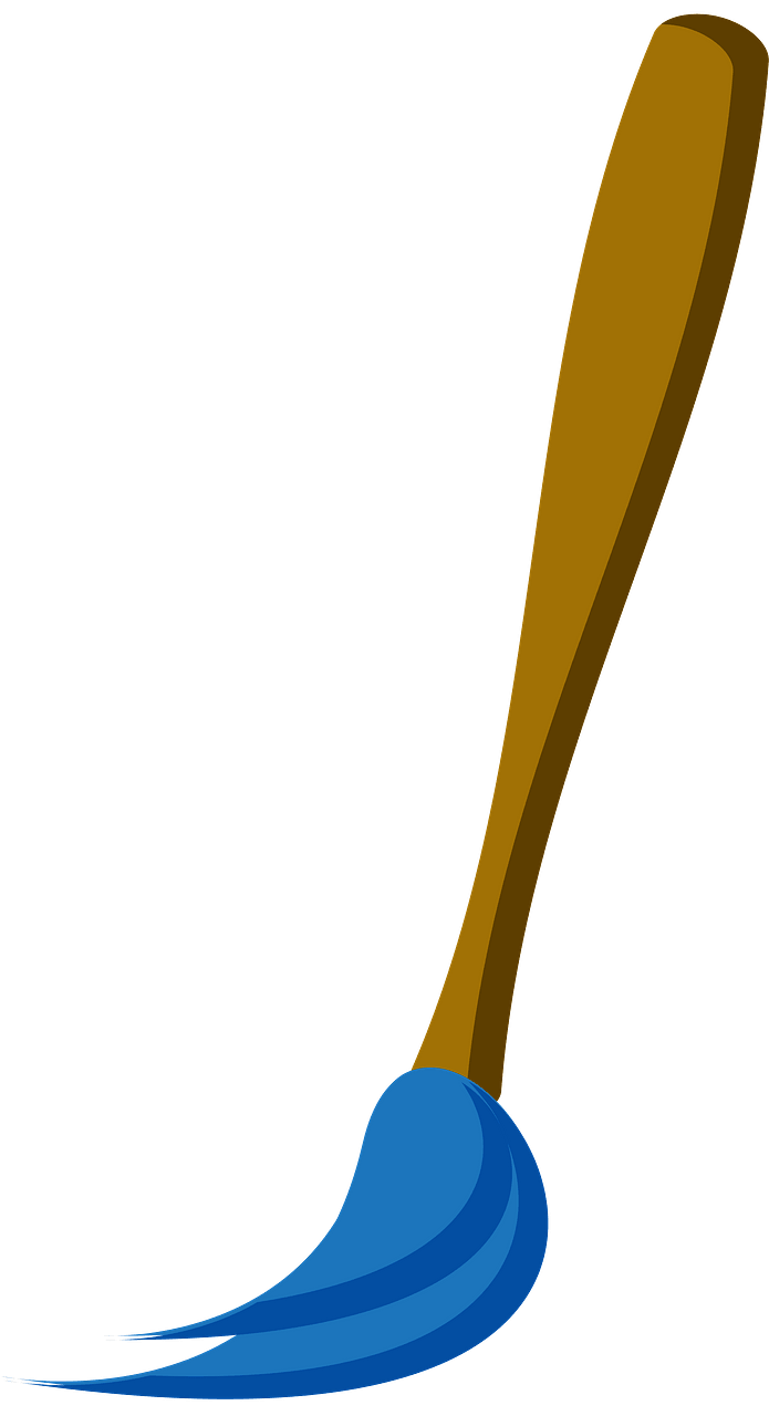 Paintbrush with Blue Bristles
