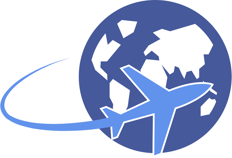 Airplane flying over globe