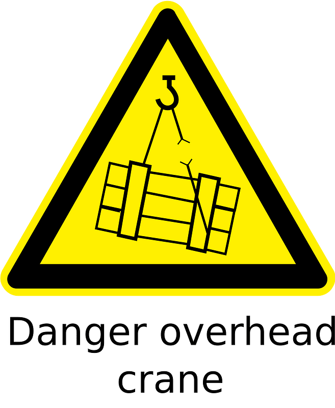 Danger overhead crane