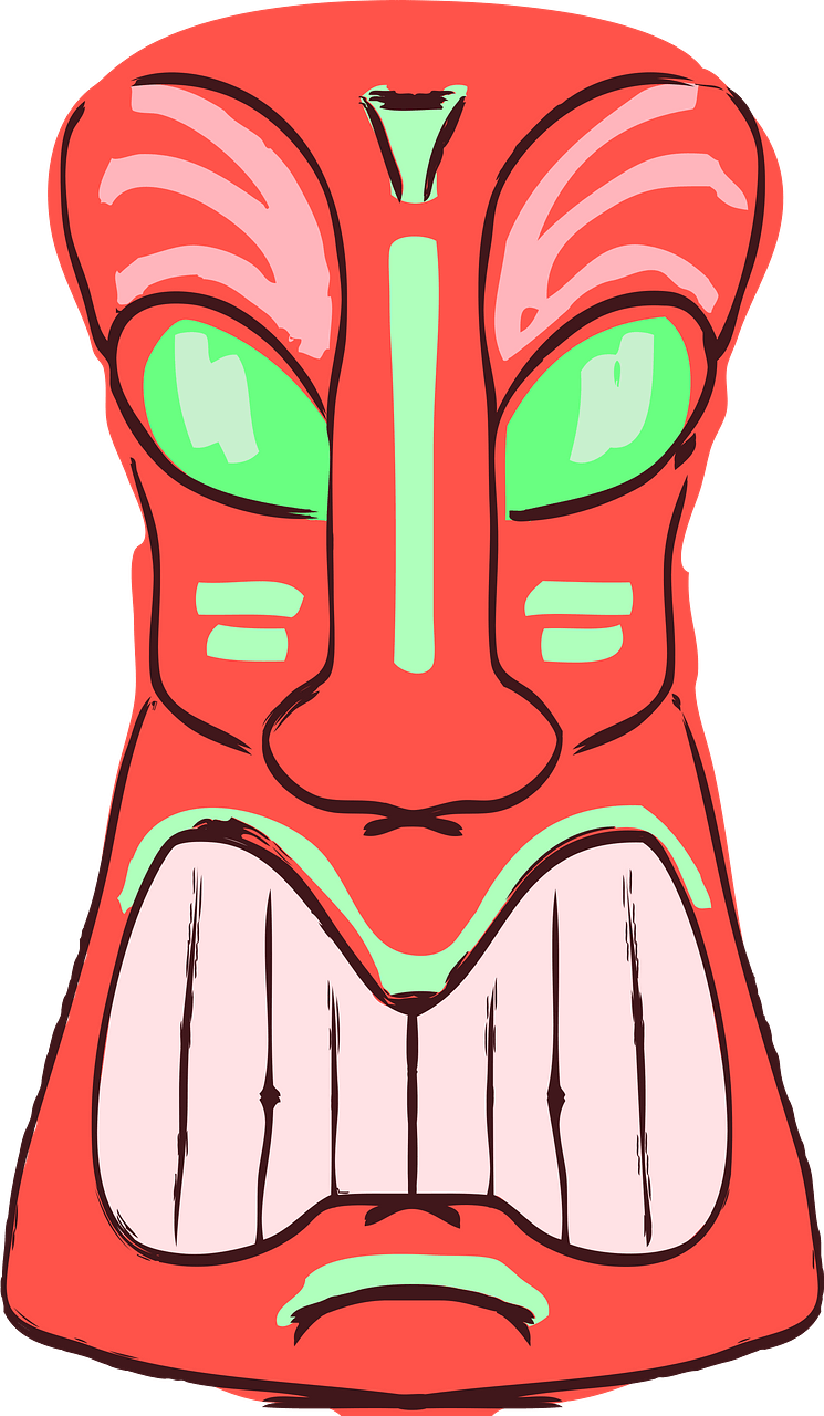 Red Tiki Carving