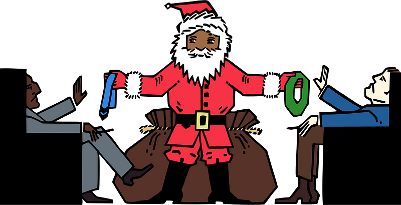 Santa's gifts being refused