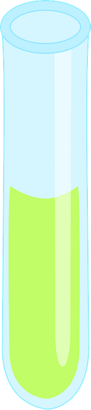 Test tube filled with green liquid