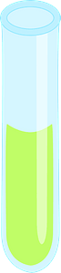 Test tube filled with green liquid