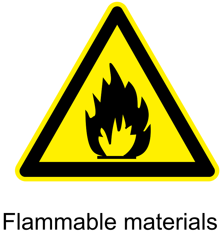 Flammable materials warning sign