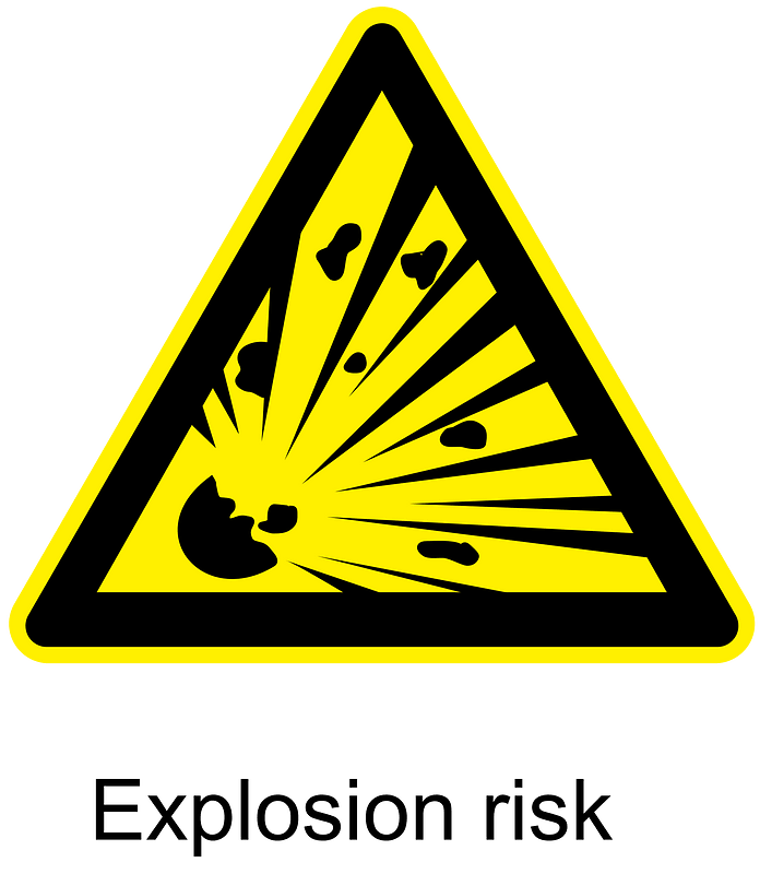 Explosion risk warning sign