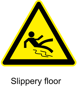 Slippery floor warning sign