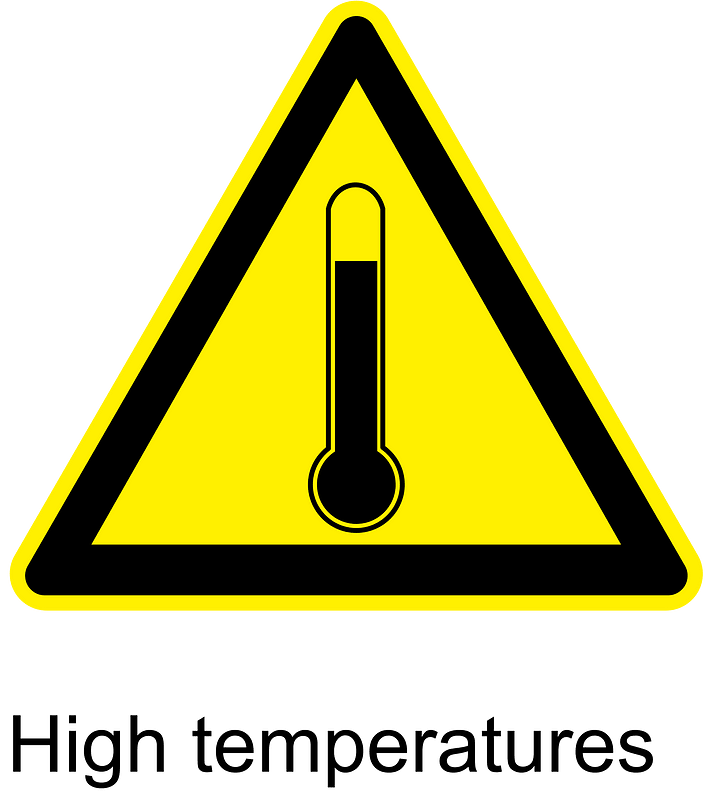High temperatures warning sign