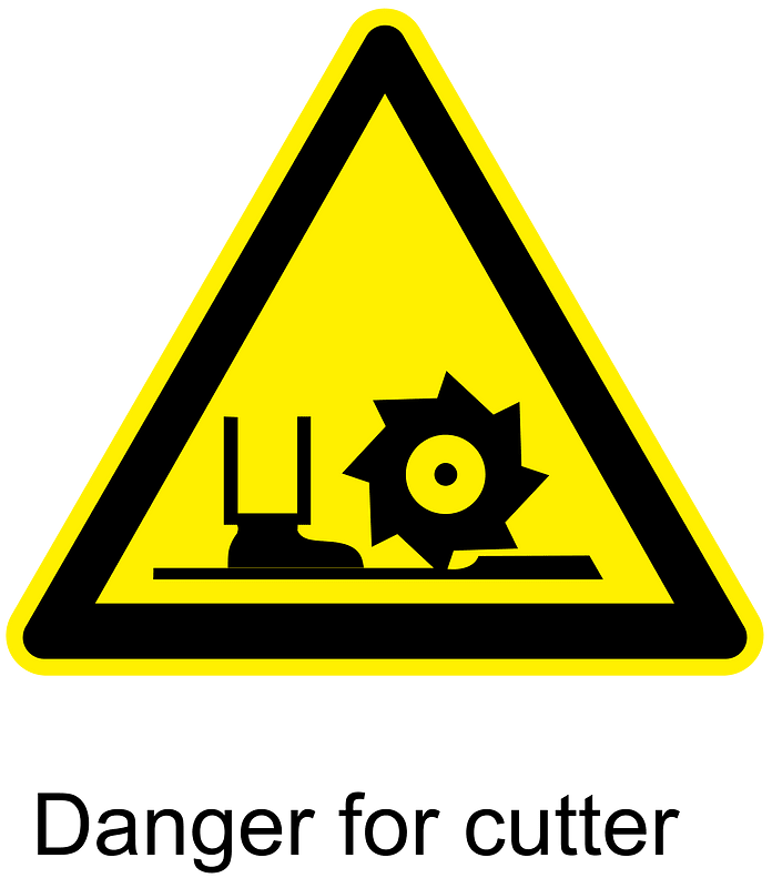 Danger for cutter warning sign
