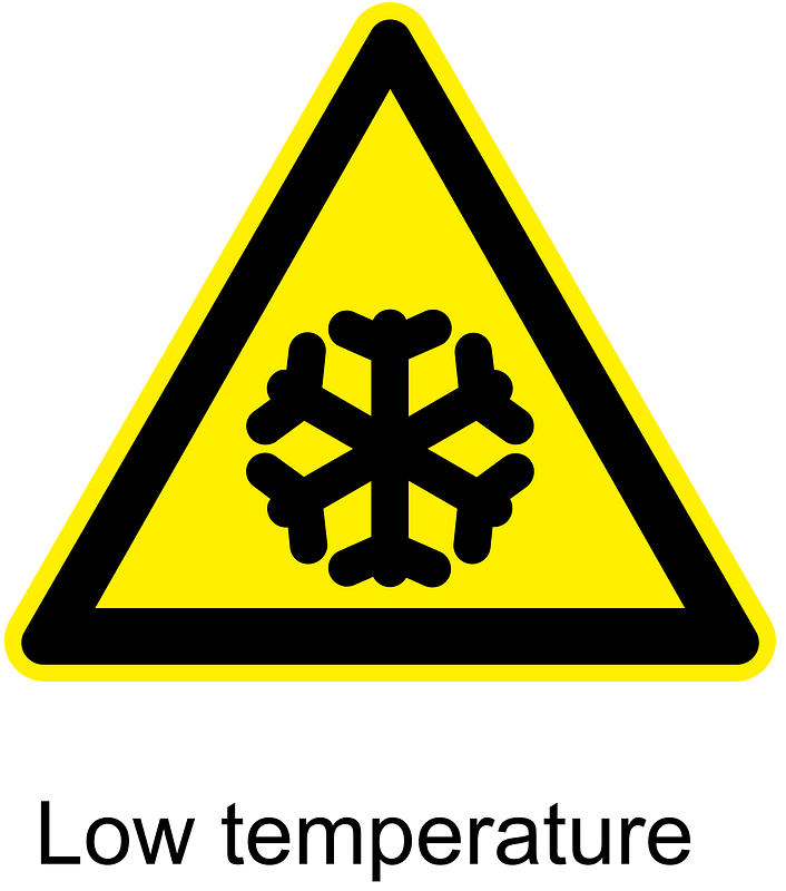 Low temperature warning sign