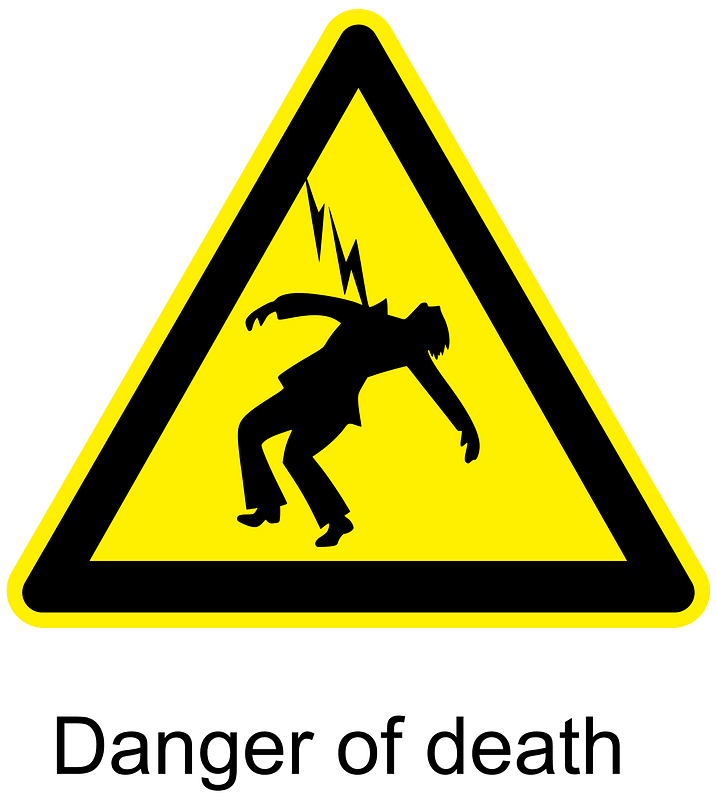Danger of death Warning Sign